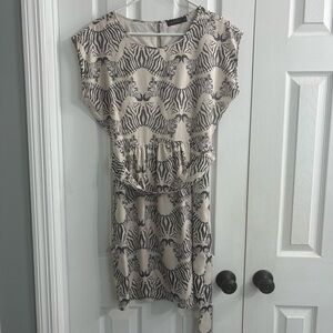The Limited Zebra Belted Dress Black Cream | SZ Small